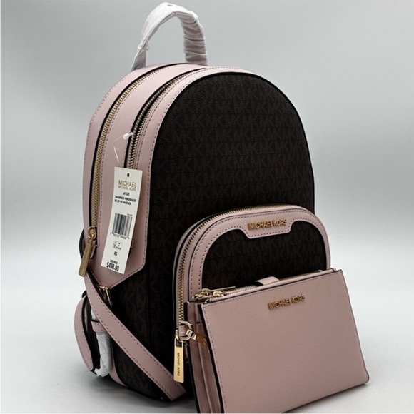 Michael Kors Medium Jaycee Zip Packet Backpack & Double Zip Wallet Wristlet main image 10